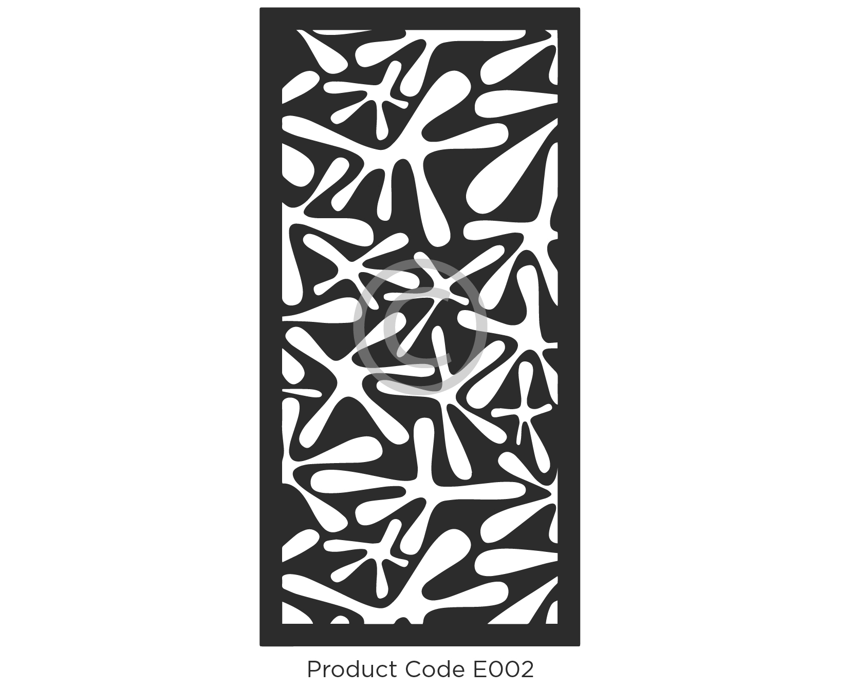 Elysium Decorative Screen Product Code E002 Organic Design of irregular shapes similar to footprints