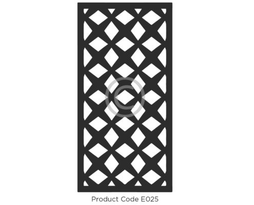 Elysium Decorative Screen Product Code E025 Geometric Design of crosses and diamonds