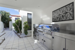 Elysium Decorative Screens House With BBQ Outdoor Living Area with Decorative Screen as Wall Art