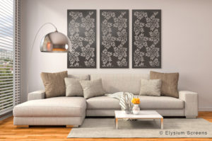 Elysium Decorative Screens House With Panel Of Three Decorative Screens In Floral Design E003