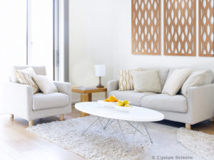 Elysium Decorative Screens Gallery Image of a Lounge Room with three panels of decorative screens