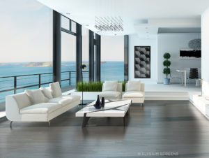 Elysium Decorative Screens Ocean Front House With Modern Lounge Featuring Decorative Screen as Wall Art