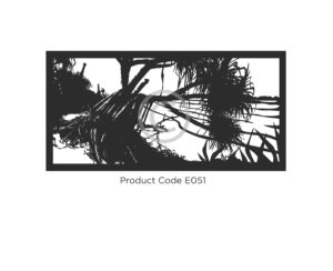 Elysium Decorative Screen Design E051 Salt Beach Kingscliffe Pandanus Tree and Ocean
